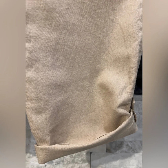 Talbots Linen blend size 10 signature khaki capri pants with drawstring waist - Picture 10 of 13